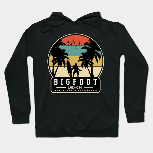 Bigfoot Beach - Sand, Sun, Sasquatch Hoodie by WPDesignz